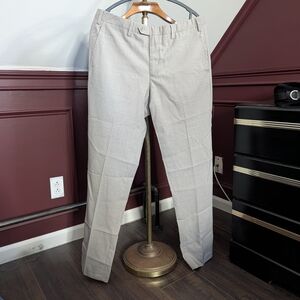 Giorgio Armani Mainline Wool Silk Lined Beige Textured Woven Dress Pants Italy